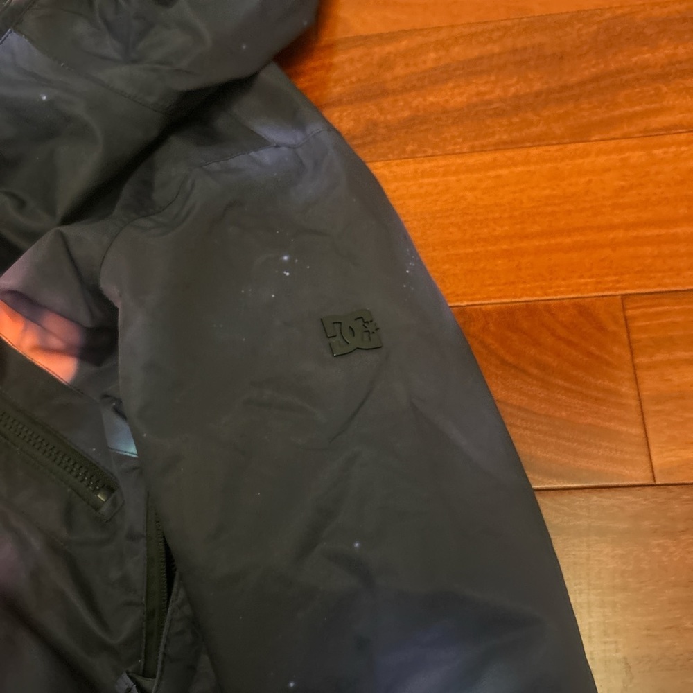 DC Girls Black Ski Jacket with Pink & Blue Tie-Dye Accents - Picture 3 of 5